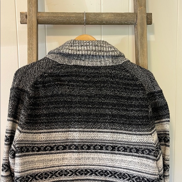 Men's Gray Patterned Cardigan Sweater - Picture 6 of 6